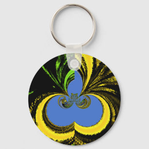 Beautiful Lovely South African Yellow and Blue Art Keychain