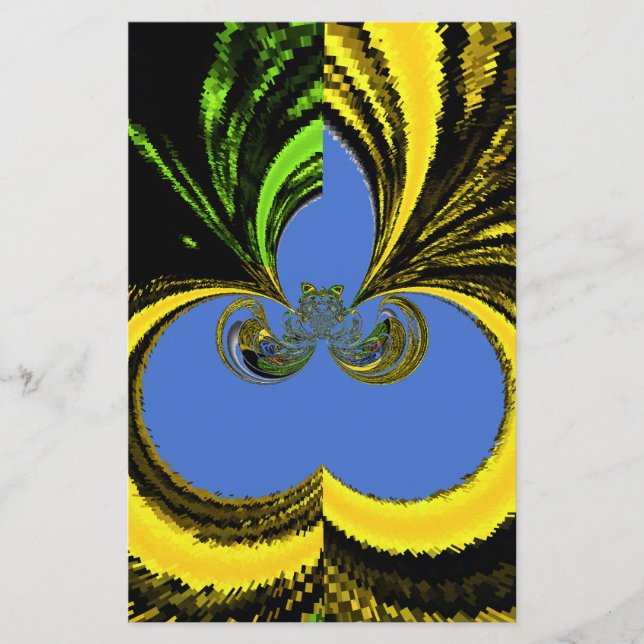 Beautiful Lovely South African Yellow and Blue Art Stationery (Front)