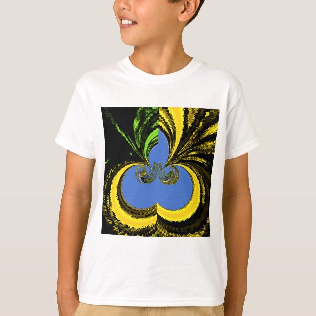 Beautiful Lovely South African Yellow and Blue Art T-Shirt (Front)