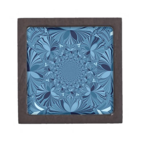 Beautiful Lovely Vintage Blue Kaleidoscope Design Jewelry Box