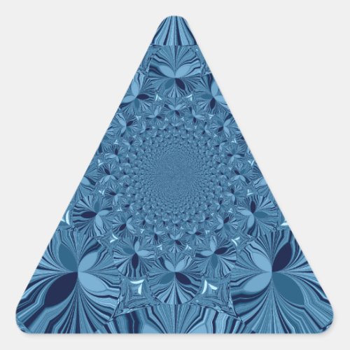 Beautiful Lovely Vintage Blue Kaleidoscope Design Triangle Sticker