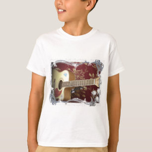 Beautiful Lovely Vintage Guitar on African Motif T-Shirt