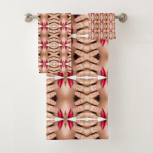 Beautiful Lovely XOXO Text l Print Vector Design Bath Towel Set