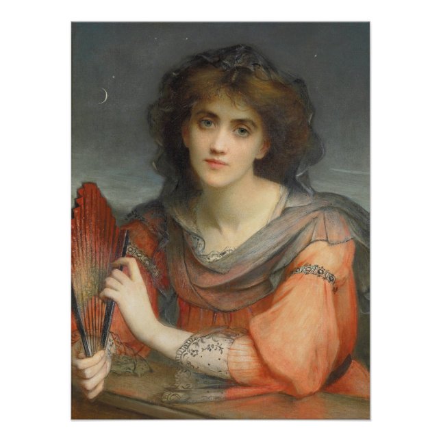 Beautiful Luna moon goddess Hallé CC1177 Poster (Front)