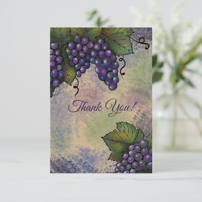 Beautiful Lush Grapes and Leaves | You Customize Card (Standing Front)
