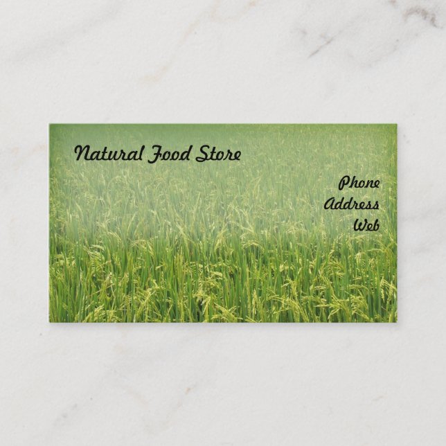 Beautiful Lush Green Rice Field Business Card (Front)