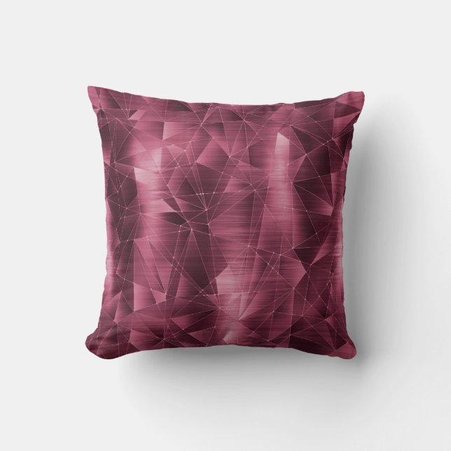Beautiful Luxury Burgundy Geometrical Pattern Throw Pillow (Front)
