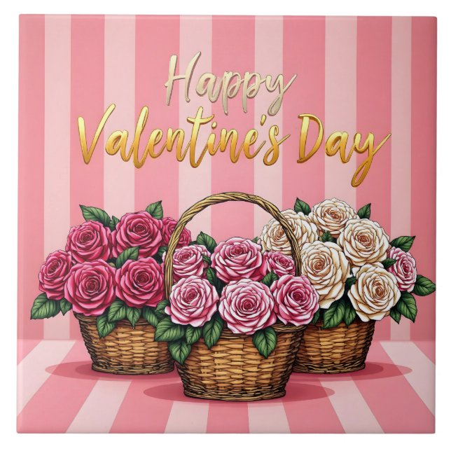 Beautiful Luxury Floral Love Popular Collection Ceramic Tile (Front)
