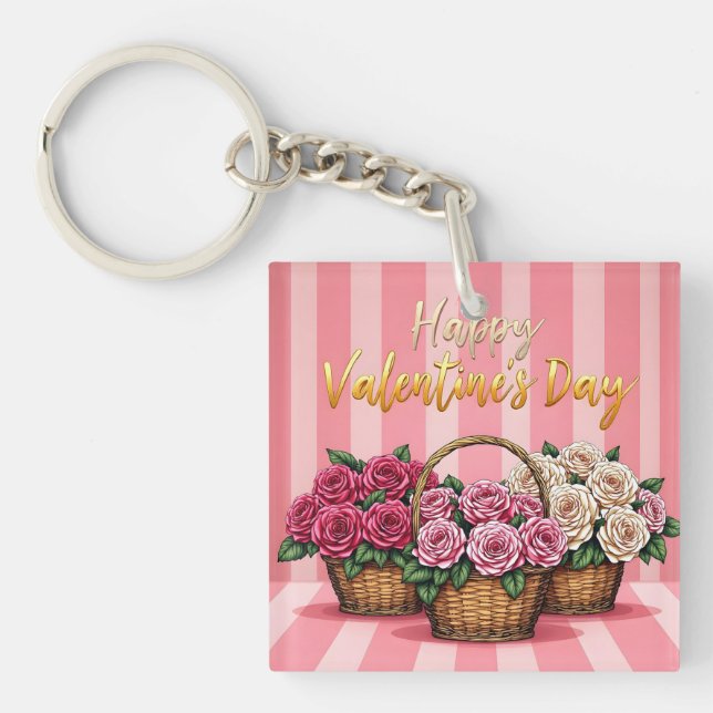 Beautiful Luxury Floral Love Popular Collection Keychain (Front)