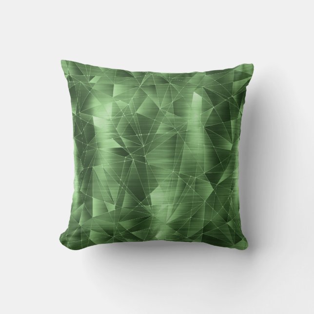 Beautiful Luxury Forest Green Geometrical Pattern Throw Pillow (Front)