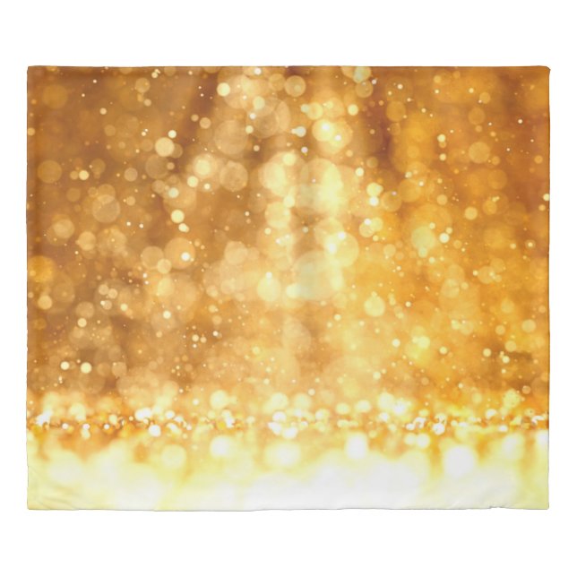 Beautiful luxury golden red glitter background. duvet cover (Front)
