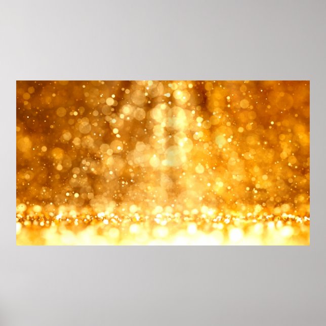 Beautiful luxury golden red glitter background. poster (Front)