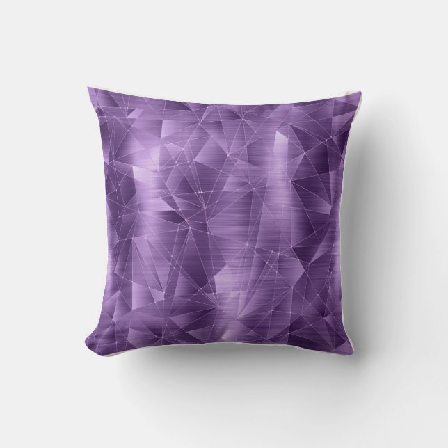 Beautiful Luxury Lavender Geometrical Pattern Throw Pillow (Front)