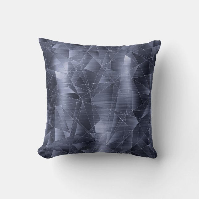 Beautiful Luxury Navy Blue Geometrical Pattern Throw Pillow (Front)