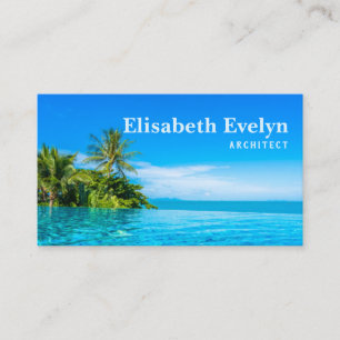 Beautiful luxury outdoor swimming pool in hotel business card
