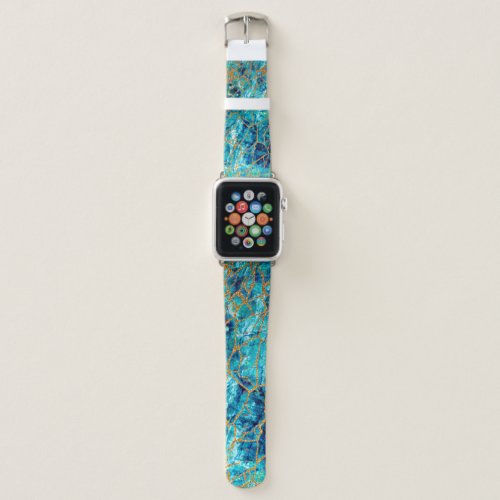 Beautiful luxury texture of blue marble with gold apple watch band