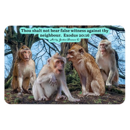 Beautiful Macaque Monkey Scripture Exodus 2016 Magnet