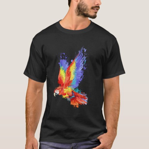 Beautiful Macaw Flying Parrot Bird T_Shirt