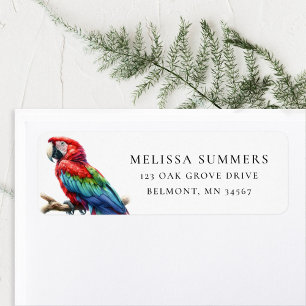 Beautiful Macaw Return Address Label