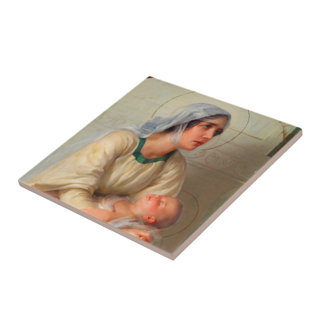 Beautiful Madonna and Child Ceramic Tile (Side)
