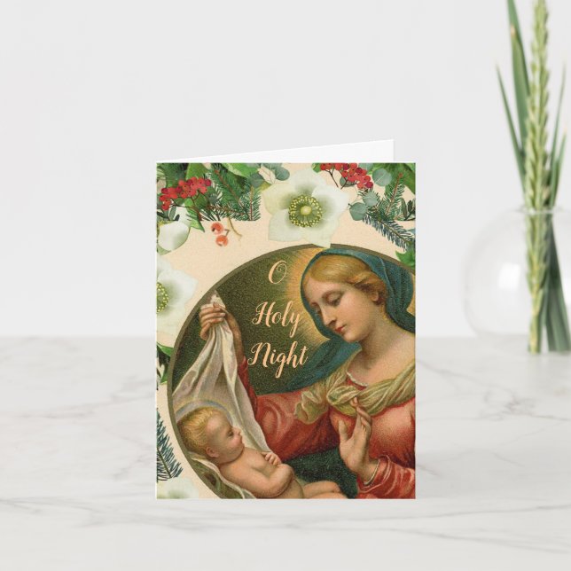 Beautiful Madonna and Child Christmas Card (Front)