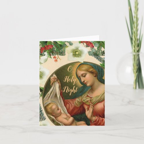 Beautiful Madonna and Child Christmas Card