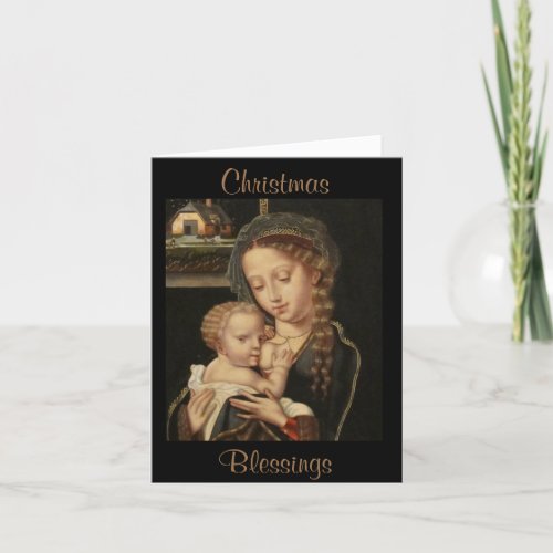 Beautiful Madonna and Child Religious Holiday Card