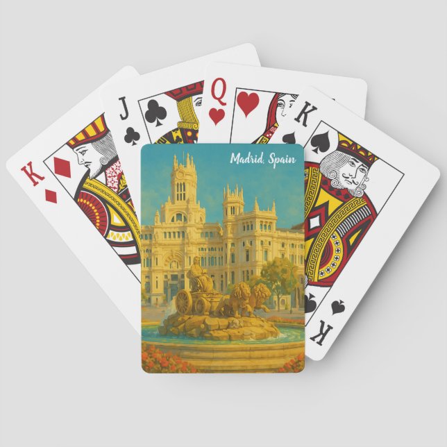 Beautiful Madrid Spain Vintage Travel Art Poker Cards (Back)