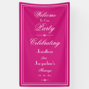 Beautiful magenta chic photo prop Wedding Backdrop Banner