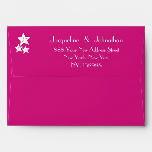  Beautiful magenta chic script wedding invitation  Envelope