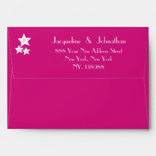 Beautiful magenta chic script wedding invitation Envelope