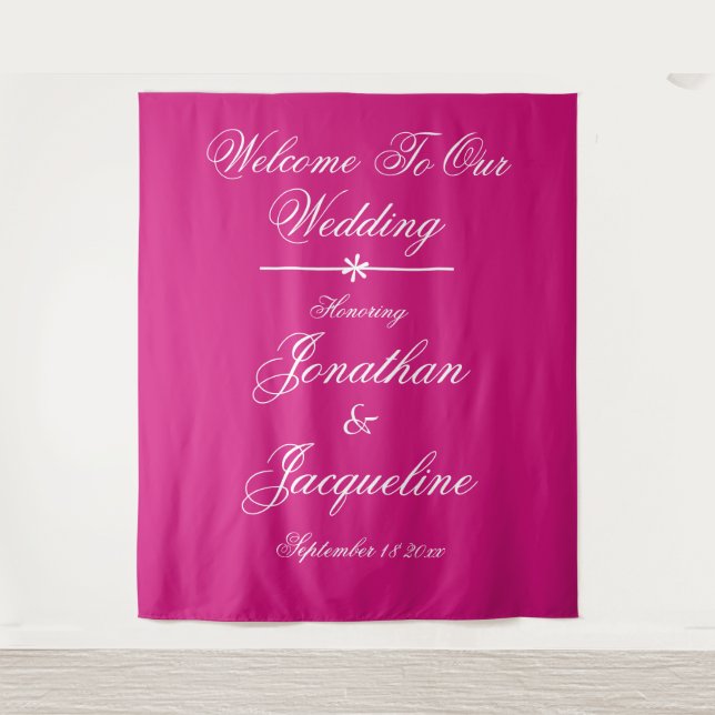  Beautiful Magenta Photo Prop Wedding Backdrop (Front)