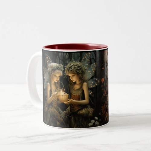 Beautiful Magical Autumn Fairies Two_Tone Coffee Mug