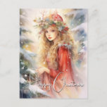 Beautiful Magical Christmas Fairy Holiday Postcard