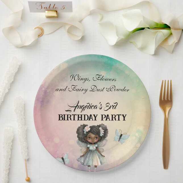 Beautiful Magical Fairy Birthday Paper Plates (Wedding)