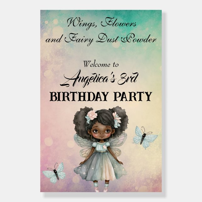 Beautiful Magical Fairy Birthday Welcome Sign (Front)