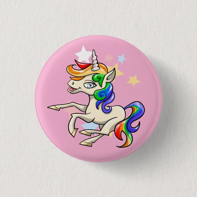 Beautiful Magical Unicorn Button (Front)