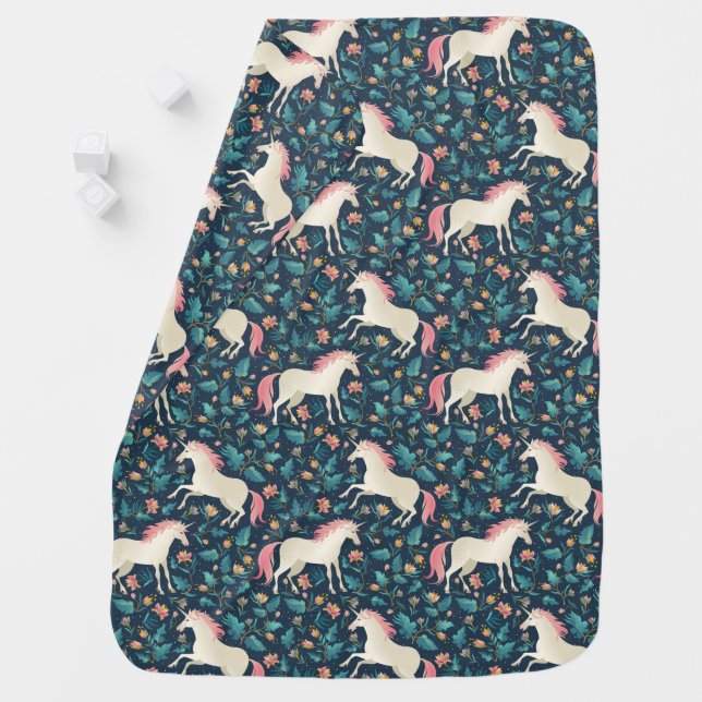 Beautiful Magical Unicorn Pattern Baby Blanket (In Situ)