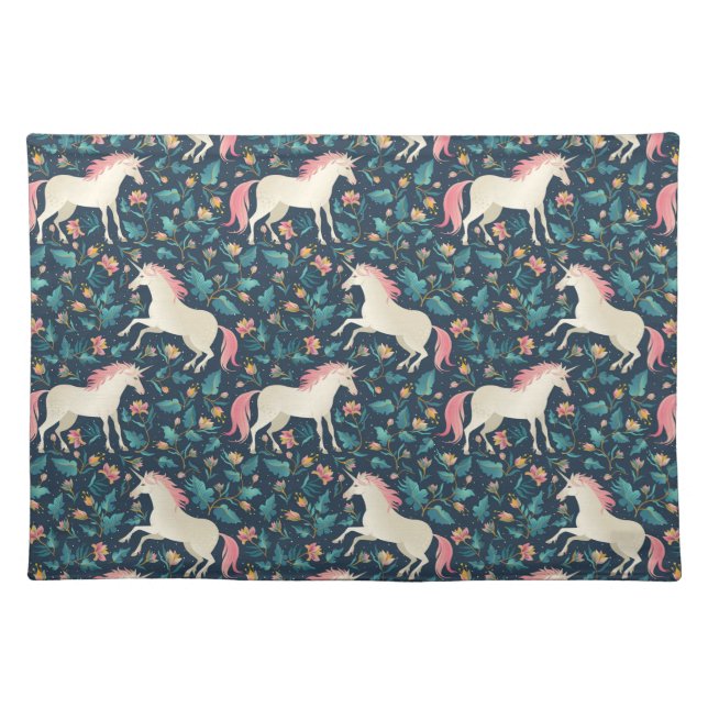 Beautiful Magical Unicorn Pattern Cloth Placemat (Front)