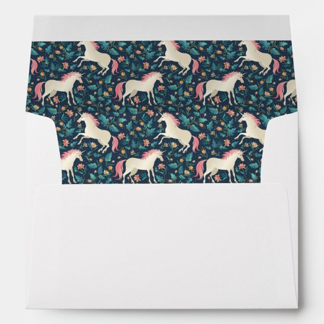 Beautiful Magical Unicorn Pattern Envelope (Back (Bottom))