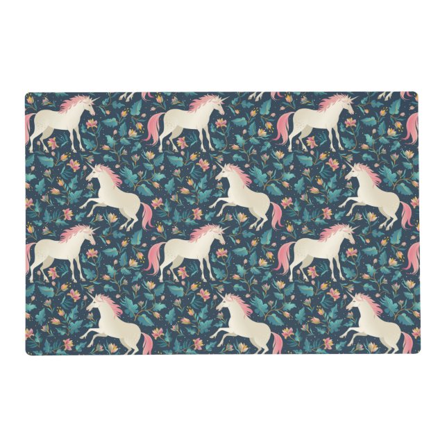Beautiful Magical Unicorn Pattern Placemat (Front)