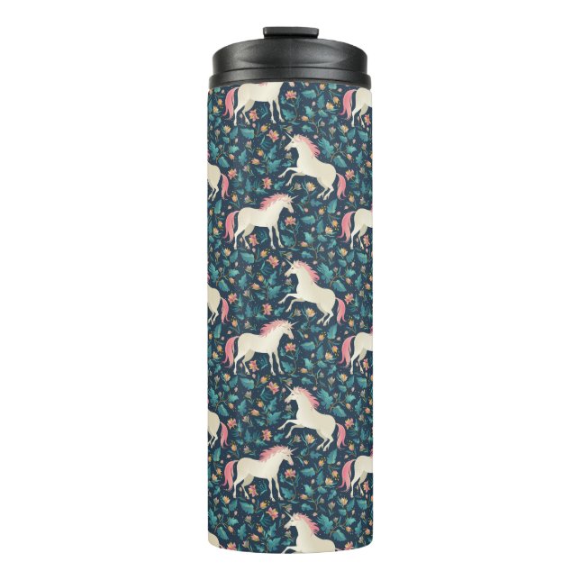 Beautiful Magical Unicorn Pattern Thermal Tumbler (Front)