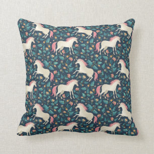 Beautiful Magical Unicorn Pattern Throw Pillow