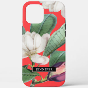 Beautiful Magnolia Blossoms Botanical with Name iPhone 12 Pro Max Case