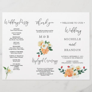 Beautiful Magnolia Flower Marriage Program Flyer