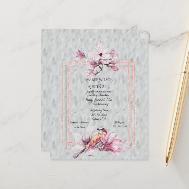  Beautiful  Magnolias Rose Gold (Front/Back In Situ)