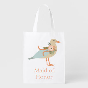 Beautiful Maid of Honor Bird Grocery Bag