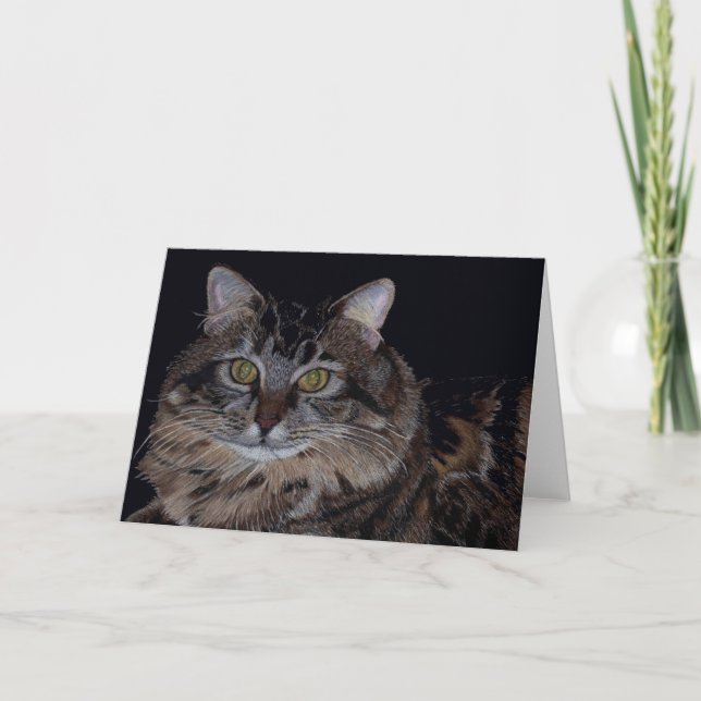 Beautiful Maine Coon Cat Greeting Card (Front)