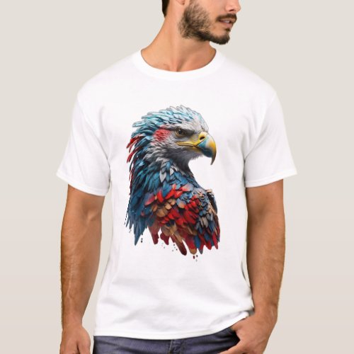 Beautiful majestic eagle made of colorful explodin T_Shirt