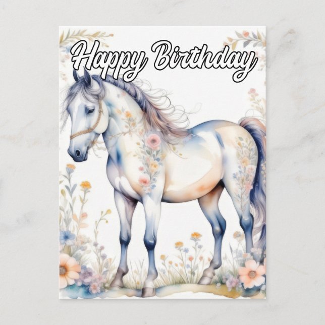 Beautiful Majestic Horse Illustration Postcard (Front)